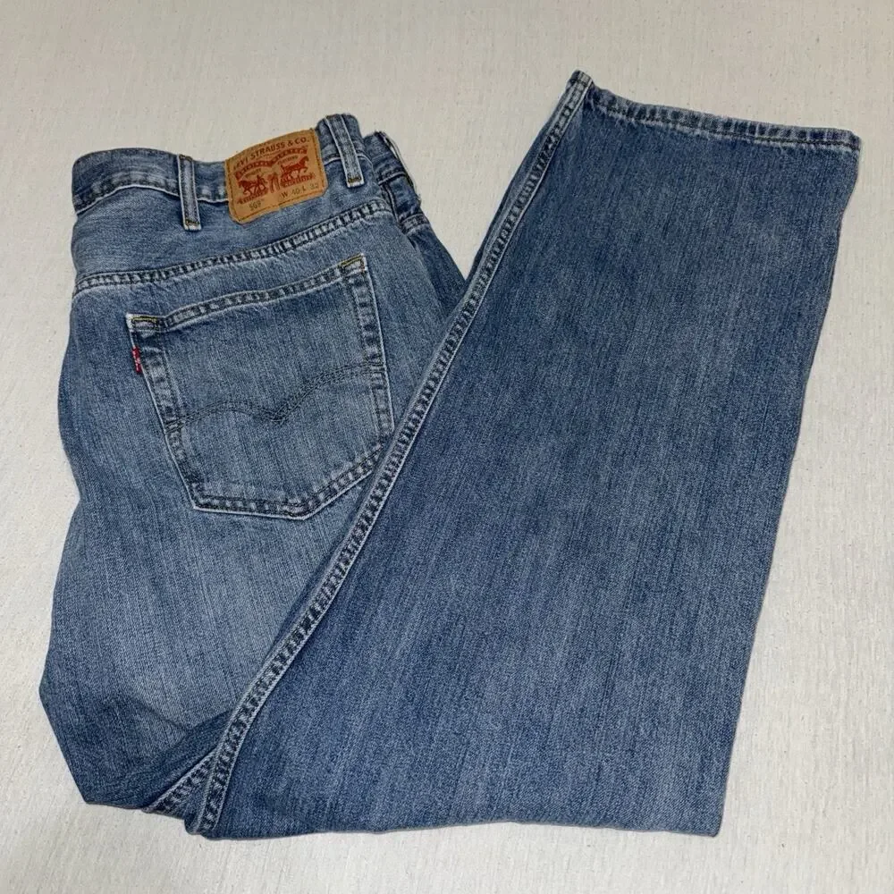 Levi's 569 Loose Straight Jean's Men's 40x32 Pants Blue Denim Baggy